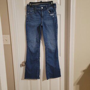 American Eagle Distressed Kick Boot Jeans